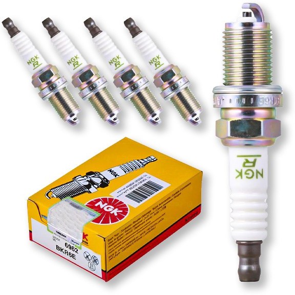 شمع خودرو ان جی کی مدل سوزنی BKR6EG مناسب برای پژو 405، پژو پارس و سمند با موتور XU7، پایه کوتاه، آلیاژ پلاتین، بسته 4 عددی